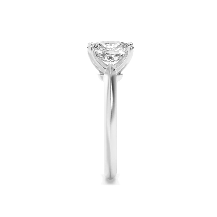 Cushion Shape Knife Edge Shank Solitaire Engagement Ring lab grown diamond