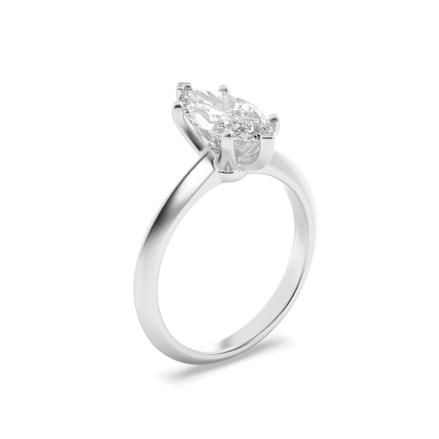 2Cttw Marquise Shaped Lab Grown Diamond (G/VS) Knife Edge Shank Solitaire Engagement Ring in 14K Gold