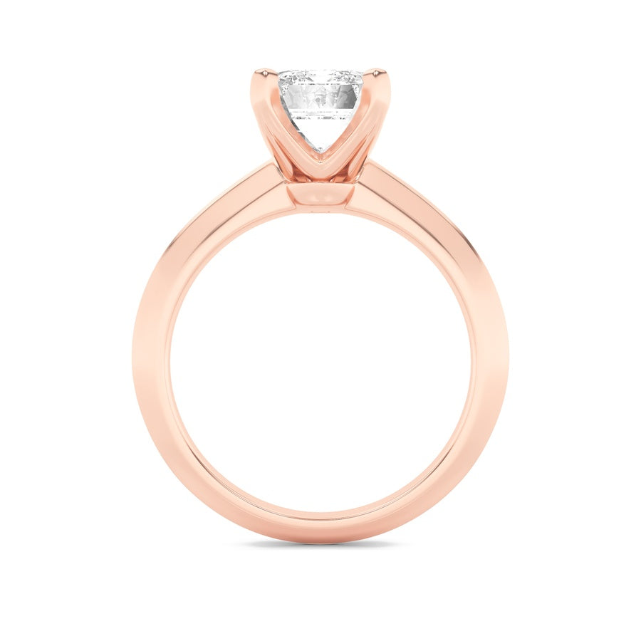 2Cttw Radiant Shaped Lab Grown Diamond (F/VS) Knife Edge Shank Solitaire Engagement Ring in 14K Gold