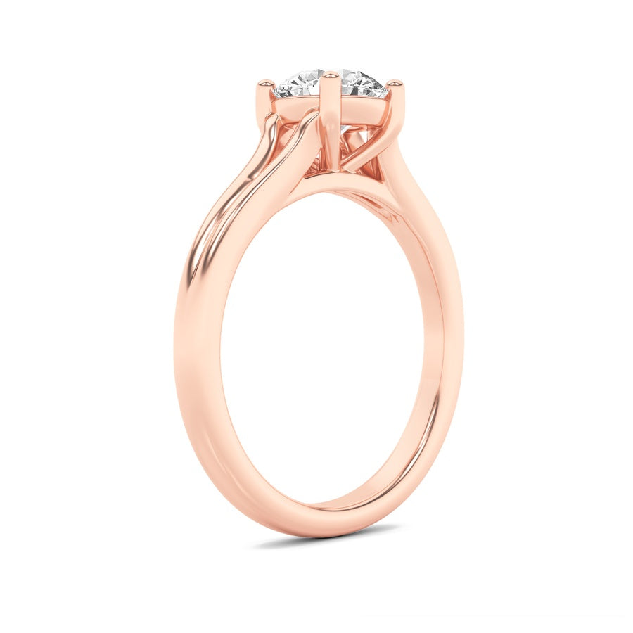 Round Shape Split Shank Solitaire Engagement Ring lab grown diamond