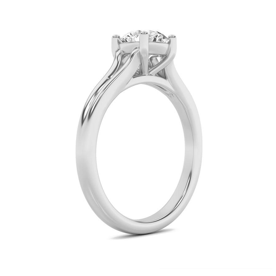 Round Shape Split Shank Solitaire Engagement Ring lab grown diamond