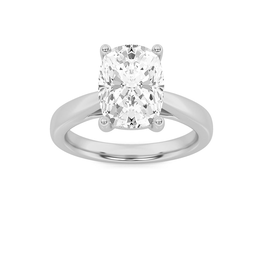 2Cttw Elongated Cushion Shaped Lab Grown Diamond (G/VS) Classic Shank Solitaire Engagement Ring in 14K Gold