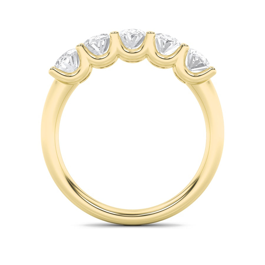 Oval Shape Five Stone Band Ring lab grown diamond