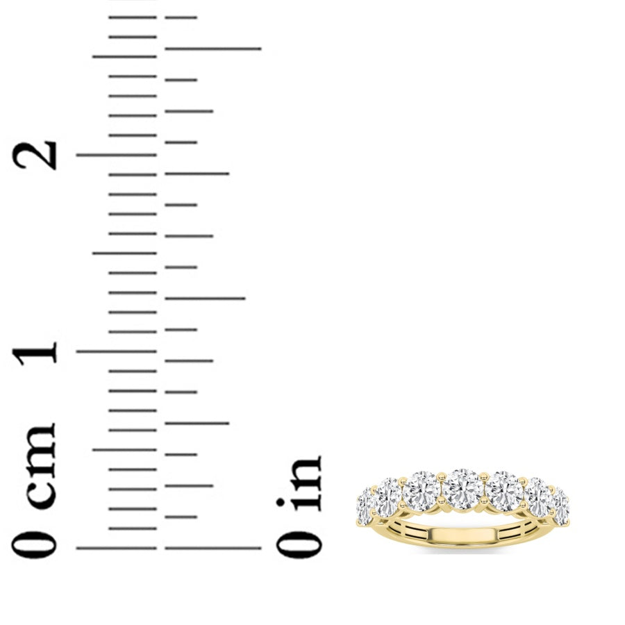 Round Shape Seven Stone Band Ring lab grown diamond