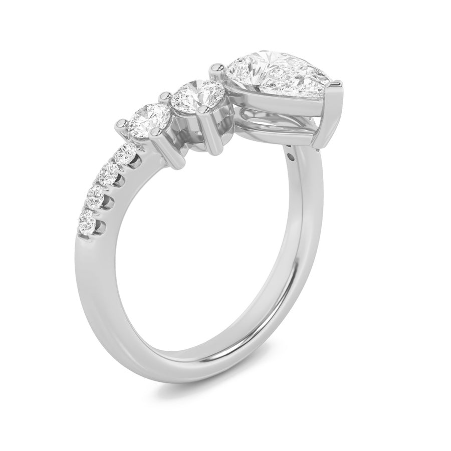 Pear Shape Fancy Contour Ring lab grown diamond