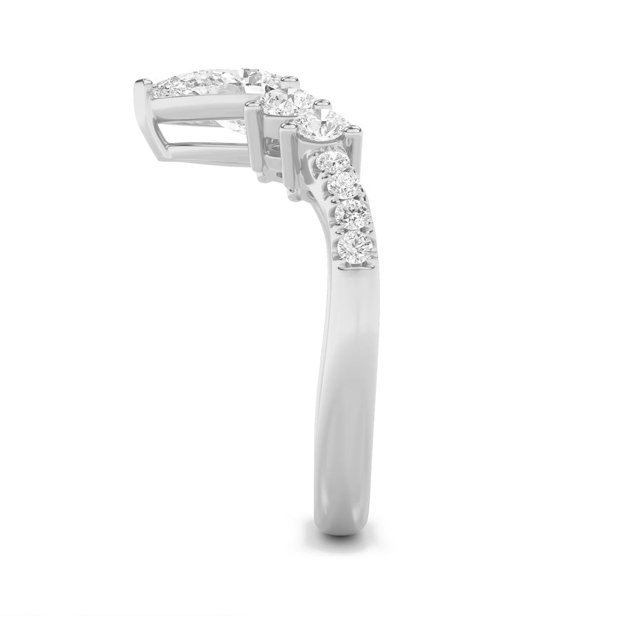 Pear Shape Fancy Contour Ring lab grown diamond