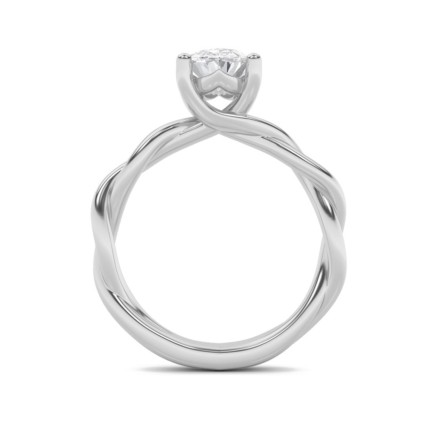 Oval Shape Twisted Shank Solitaire Engagement Ring lab grown diamond