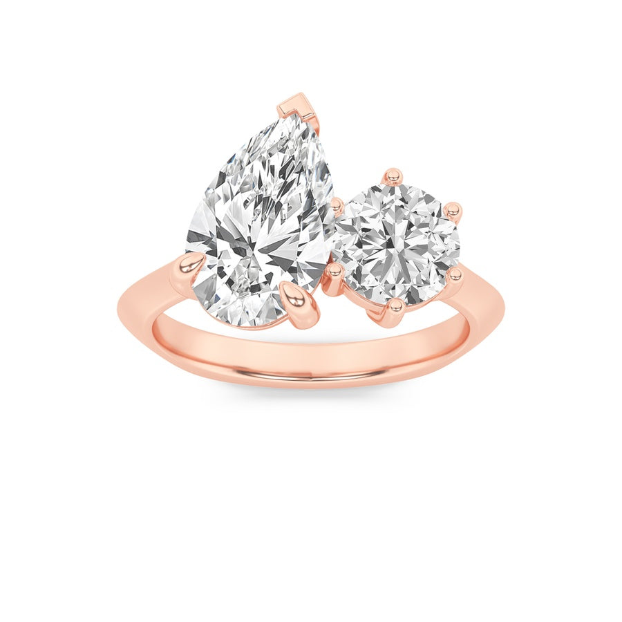 Pear Shape Toi Et Moi Engagement Ring lab grown diamond