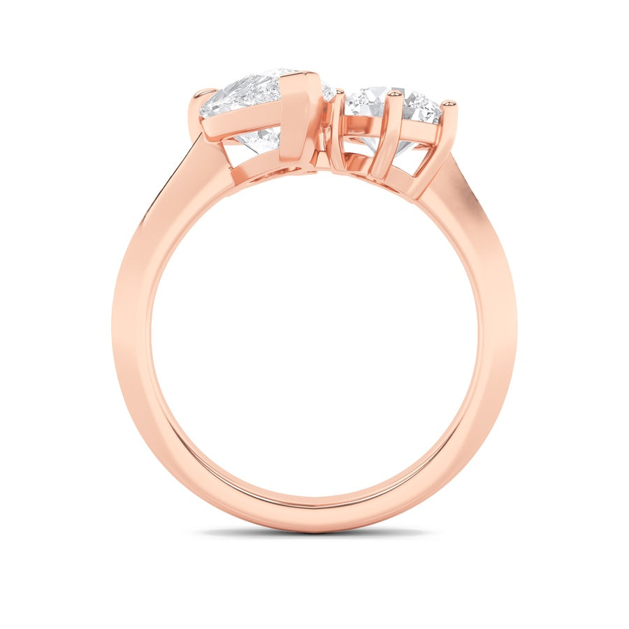 Pear Shape Toi Et Moi Engagement Ring lab grown diamond