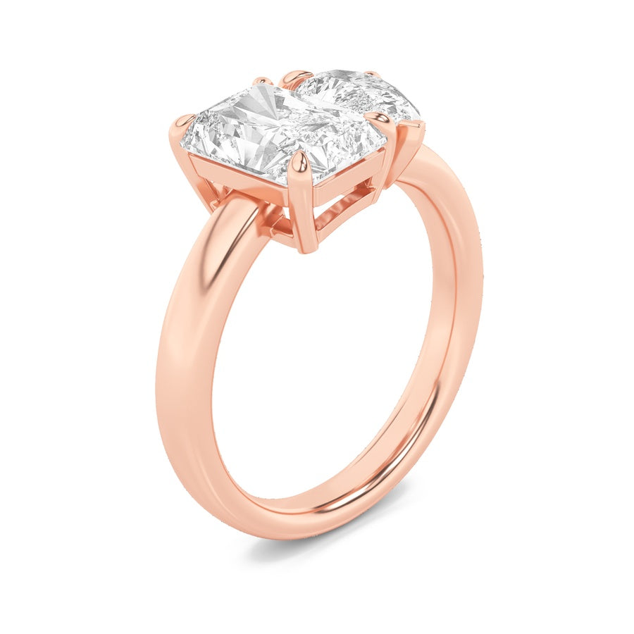 Radiant Shape Toi Et Moi Fashiion Ring lab grown diamond