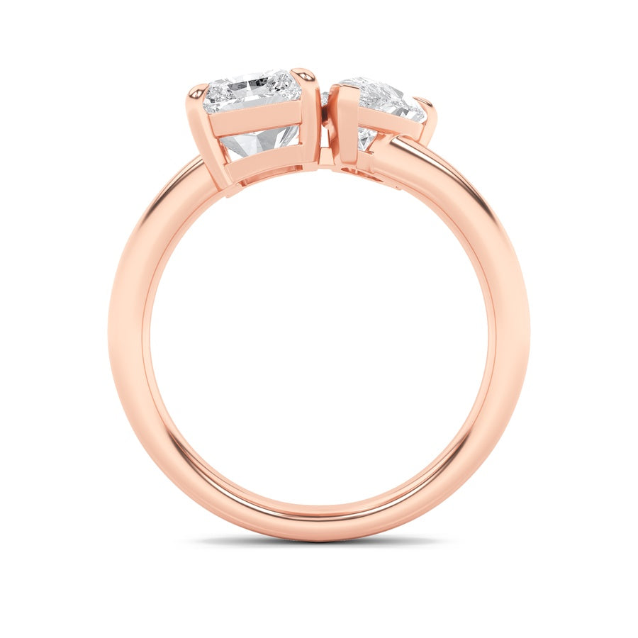 Radiant Shape Toi Et Moi Fashiion Ring lab grown diamond