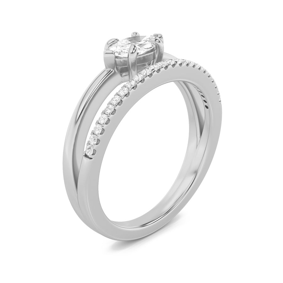 0.5Cttw Marquise Shaped Lab Grown Diamond (G/VS) Fashion Ring in 10K Gold