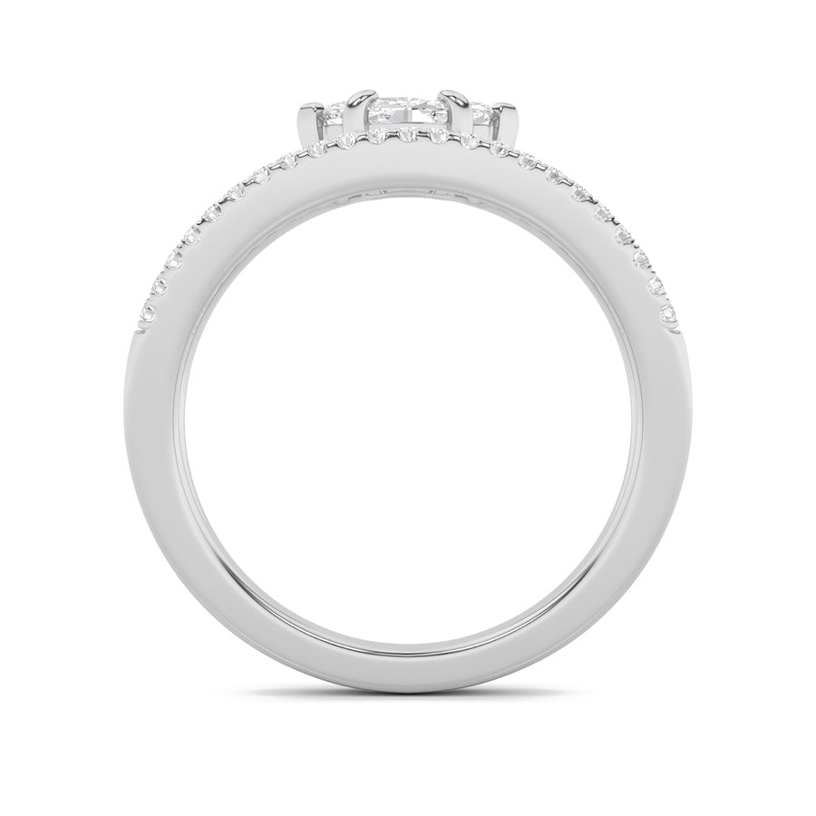 0.5Cttw Marquise Shaped Lab Grown Diamond (G/VS) Fashion Ring in 10K Gold