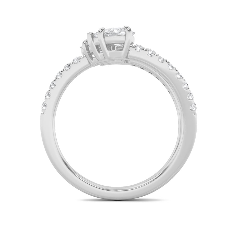Oval Shape Three Stone Fashion Ring lab grown diamond