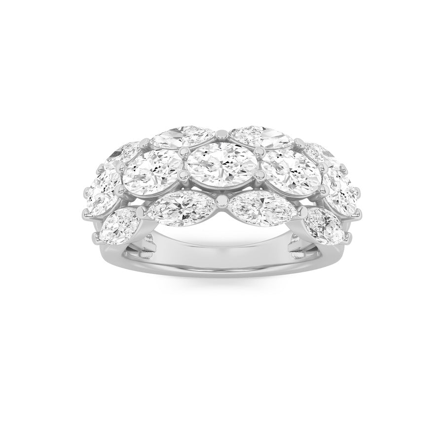 Oval Shape Multi Stone Band Ring lab grown diamond