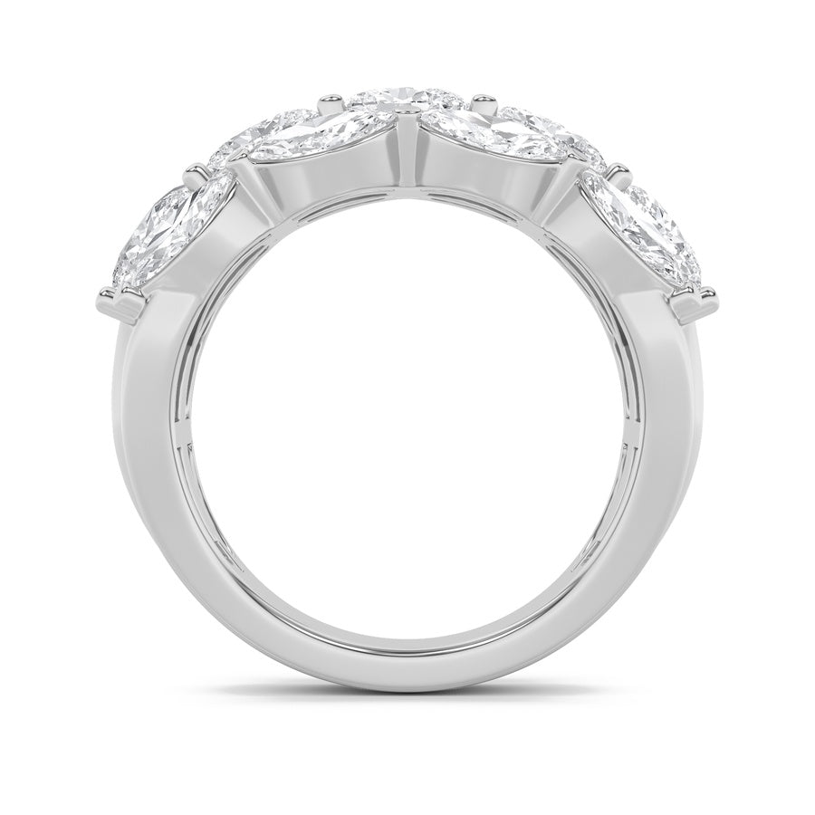 Oval Shape Multi Stone Band Ring lab grown diamond
