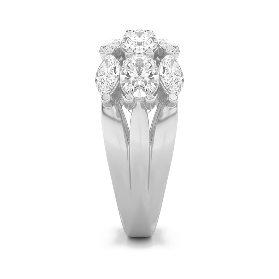 Oval Shape Multi Stone Band Ring lab grown diamond
