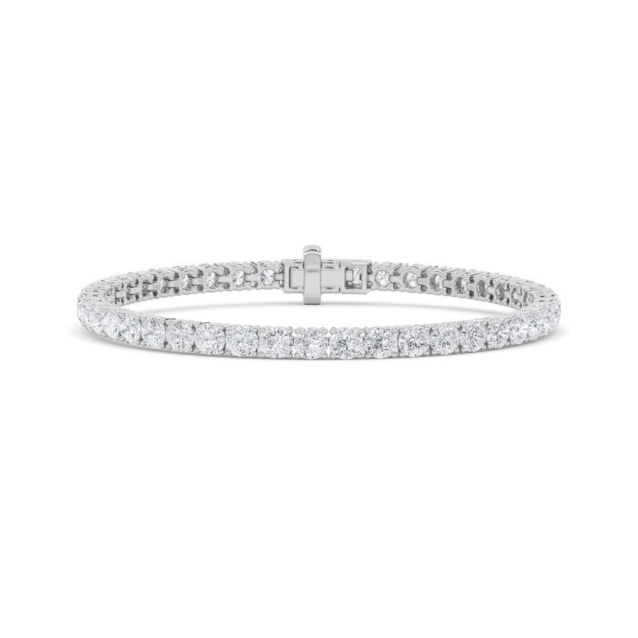 9.5Cttw Round Shaped Lab Grown Diamond (F/VS) Bracelet in 14K Gold