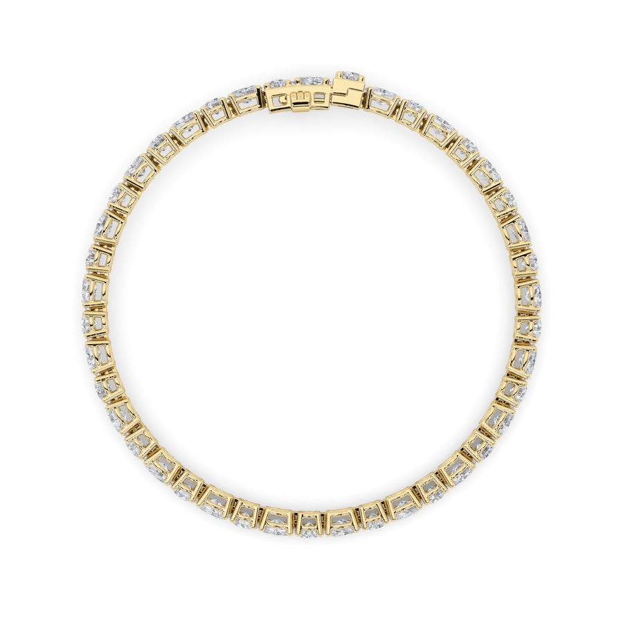 6.75Cttw Oval Shaped Lab Grown Diamond (F/VS) Bracelet in 14K Gold