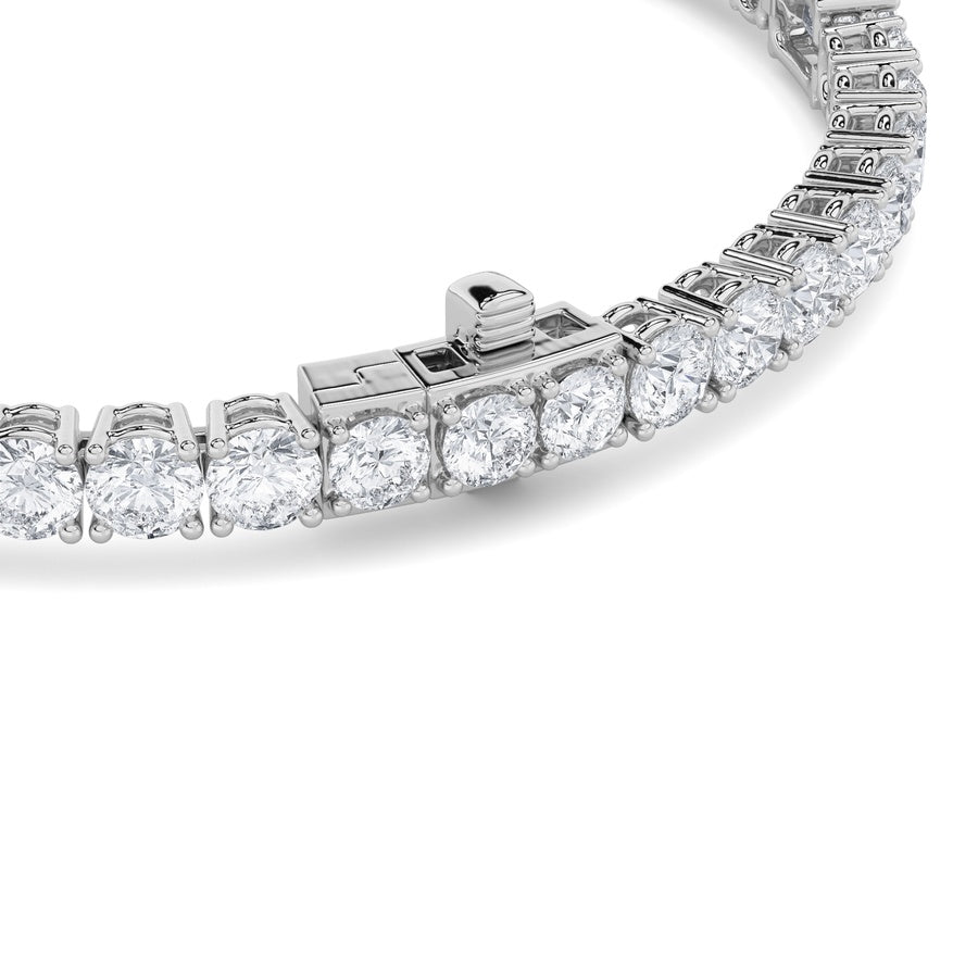 10Cttw Emerald Shaped Lab Grown Diamond (F/VS) East West Station Bracelet in 14K Gold