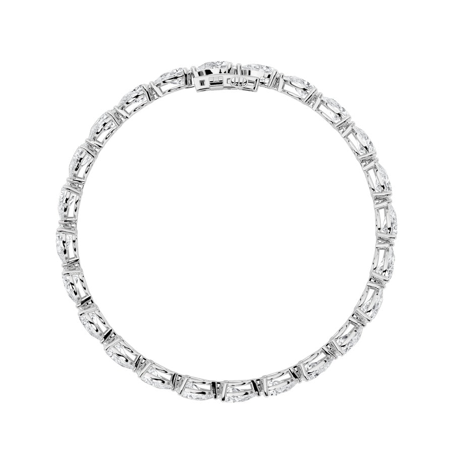 8.5Cttw Pear Shaped Lab Grown Diamond (F/VS) FancyLine Bracelet in 14K Gold
