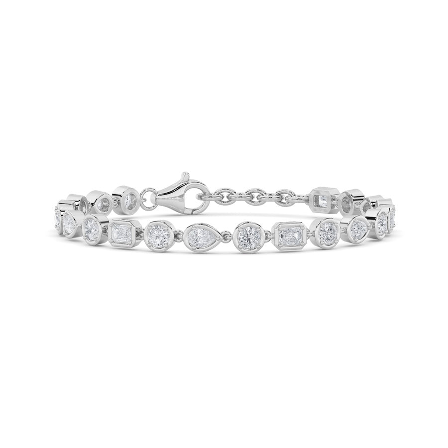 4Cttw Mix Shaped Lab Grown Diamond (G/VS) Braceletin 14K Gold