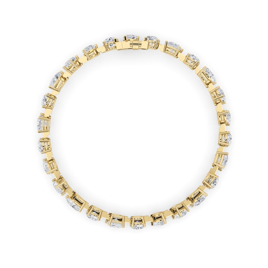 10.25Cttw Mix Shaped Lab Grown Diamond (F/VS) Bracelet in 14K Gold