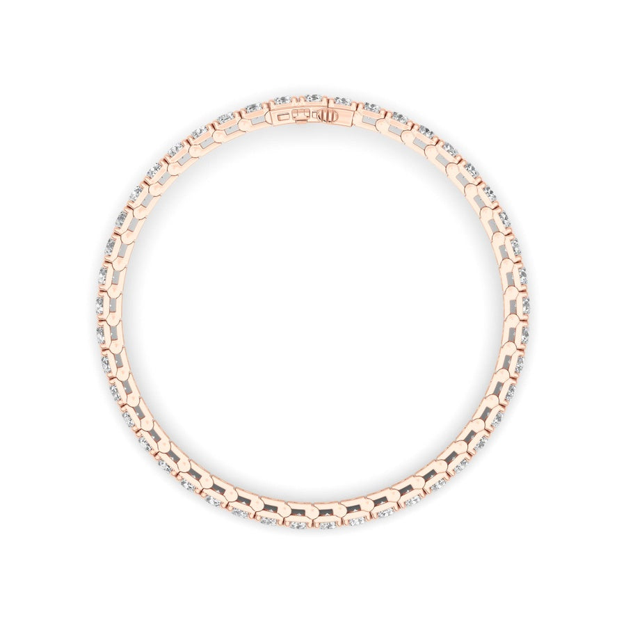 10Cttw Round Shaped Lab Grown Diamond (F/VS) Bracelet in 14K Gold