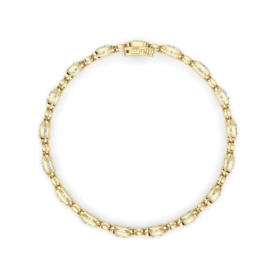 8Cttw Oval And Round Lab Grown Diamond (F/VS ) Bezel Set Bracelet in 14K Gold