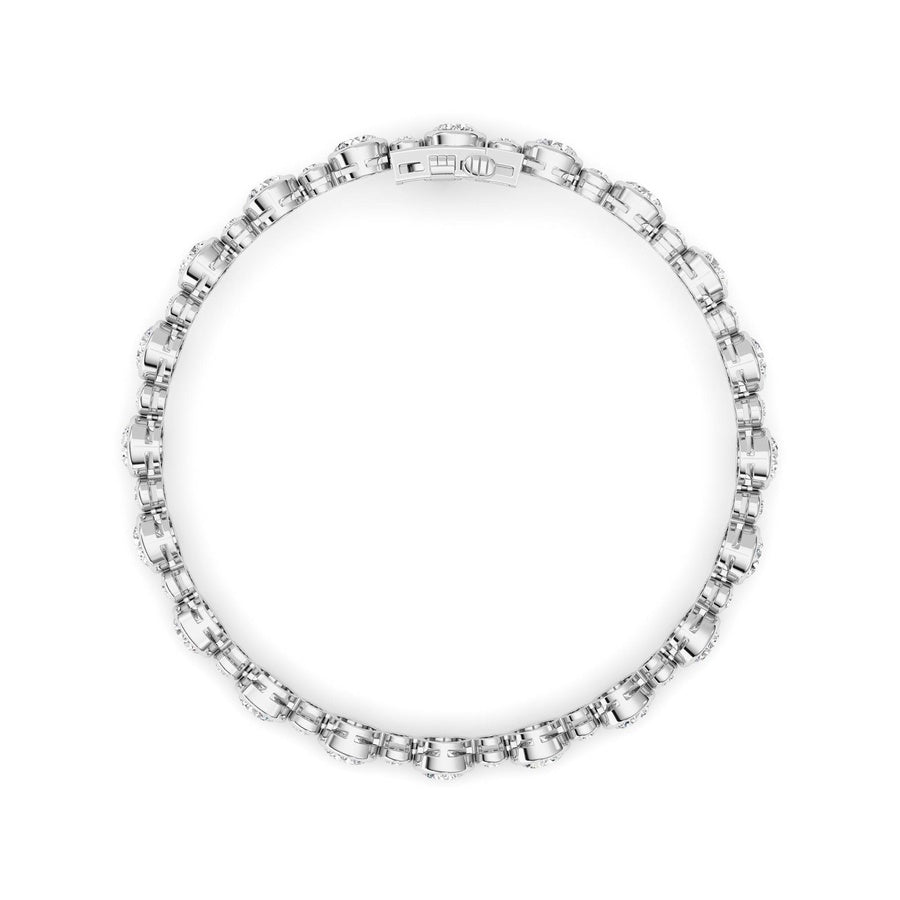 9Cttw Round Lab Grown Diamond (F/VS ) Bezel Set Bracelet in 14K Gold