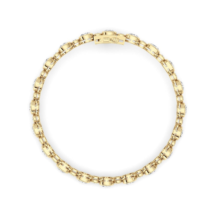 9Cttw Round Lab Grown Diamond (F/VS ) Bezel Set Bracelet in 14K Gold