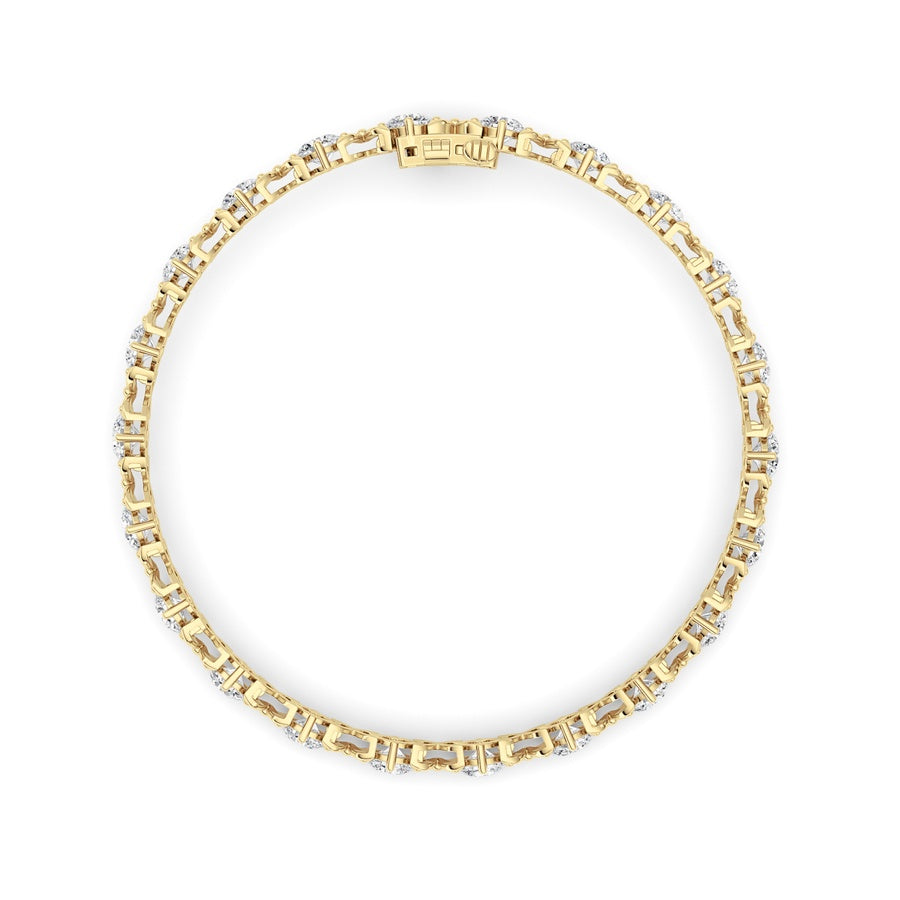 7Cttw Round Lab Grown Diamond (F/VS ) Bracelet in14K Gold