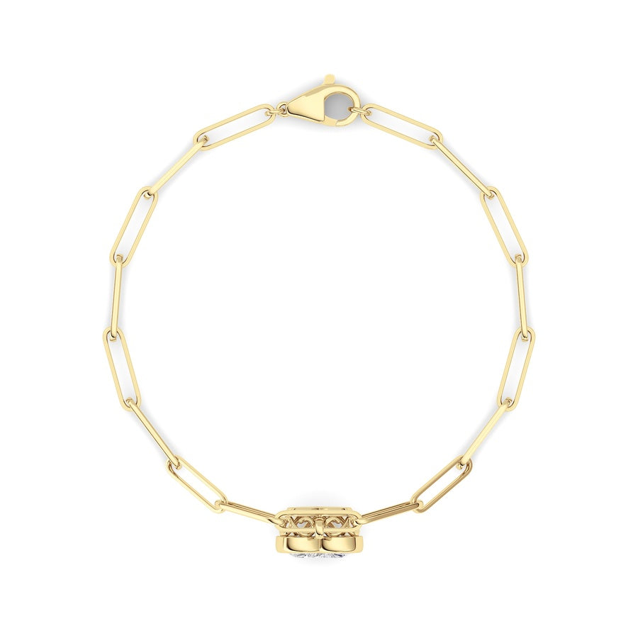 3Cttw Heart Lab Grown Diamond (F/VS ) Bezel Set Bracelet in 14K Gold