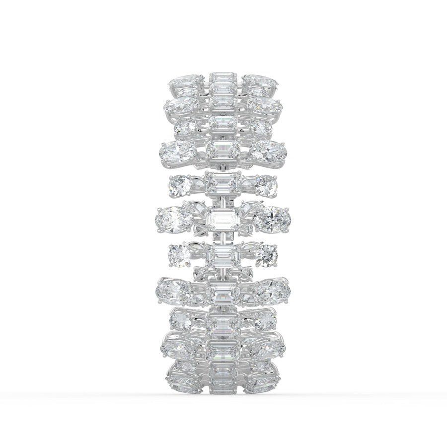 34.5Cttw Mix Shaped Lab Grown Diamond (F/VS) Bracelet in 14K Gold
