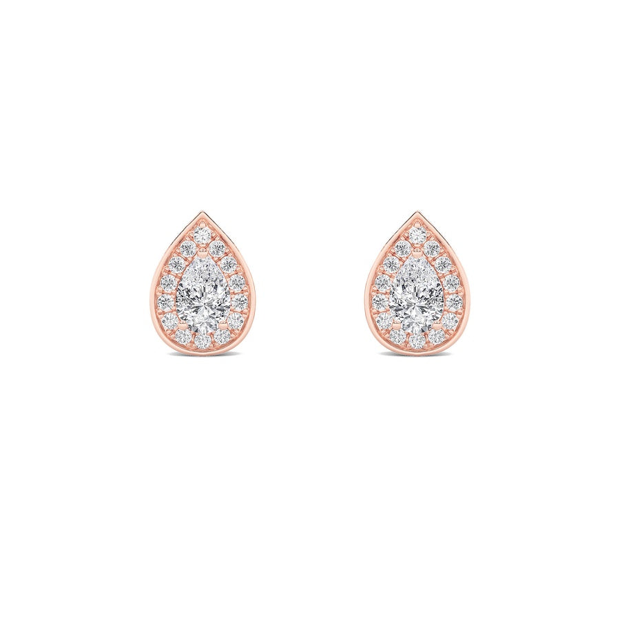 Pear Shape Lab Grown Diamond F Vvs Halo Stud Earrings lab grown diamond
