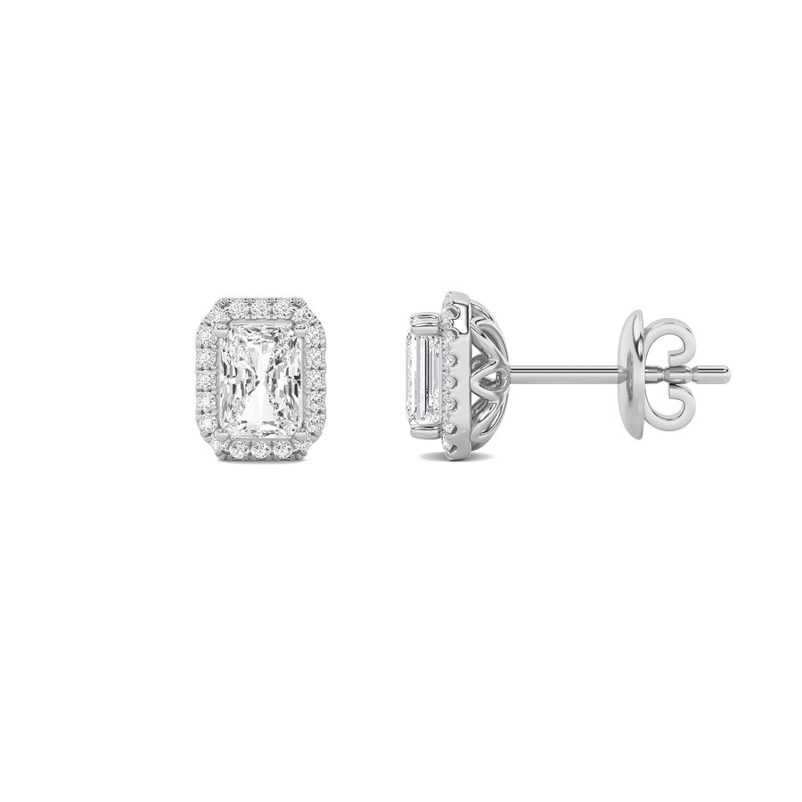Radiant Shape Earrings lab grown diamond