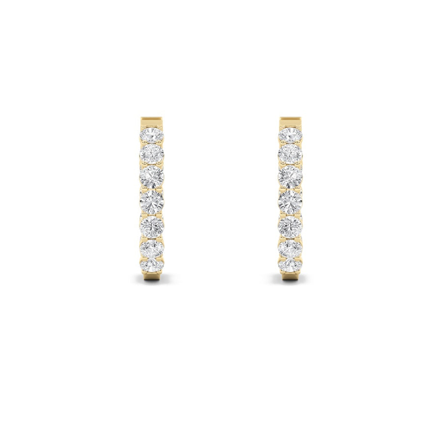 Round Shape Inside Out Hoop Earrings lab grown diamond