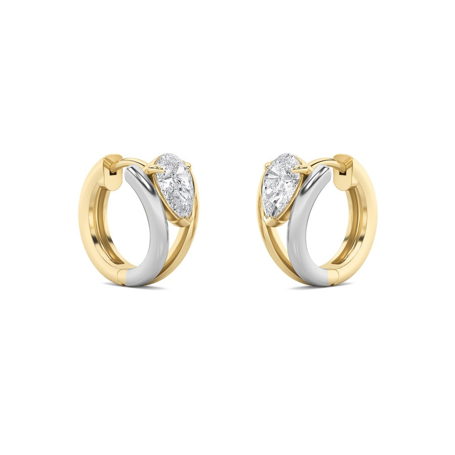1.5Cttw Pear Shaped Lab Grown Diamond (F/VVS) Fashion Earrings in 14K Gold