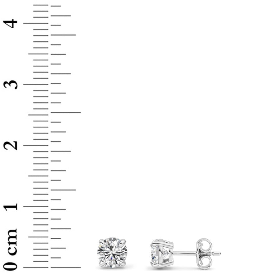 Round Shape Classic Basket Set Stud Earrings lab grown diamond
