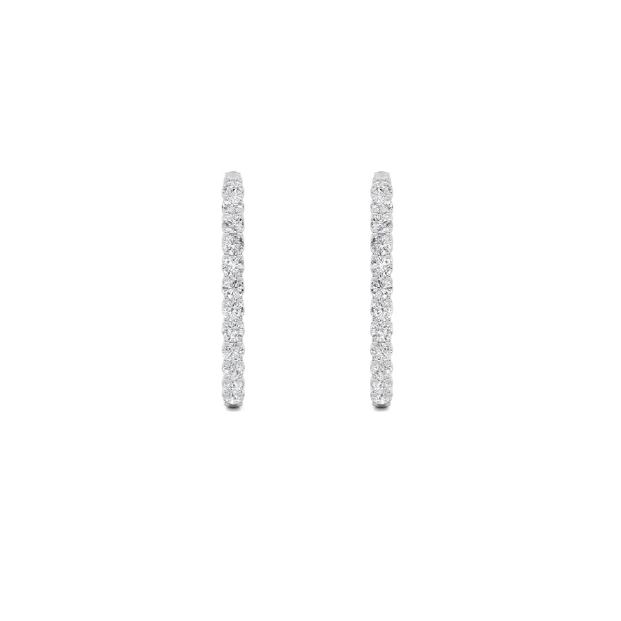 Round Shape Inside Out Hoop Earrings lab grown diamond