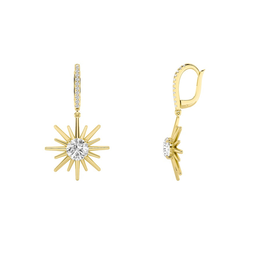 Round Shape Dangle Earrings lab grown diamond