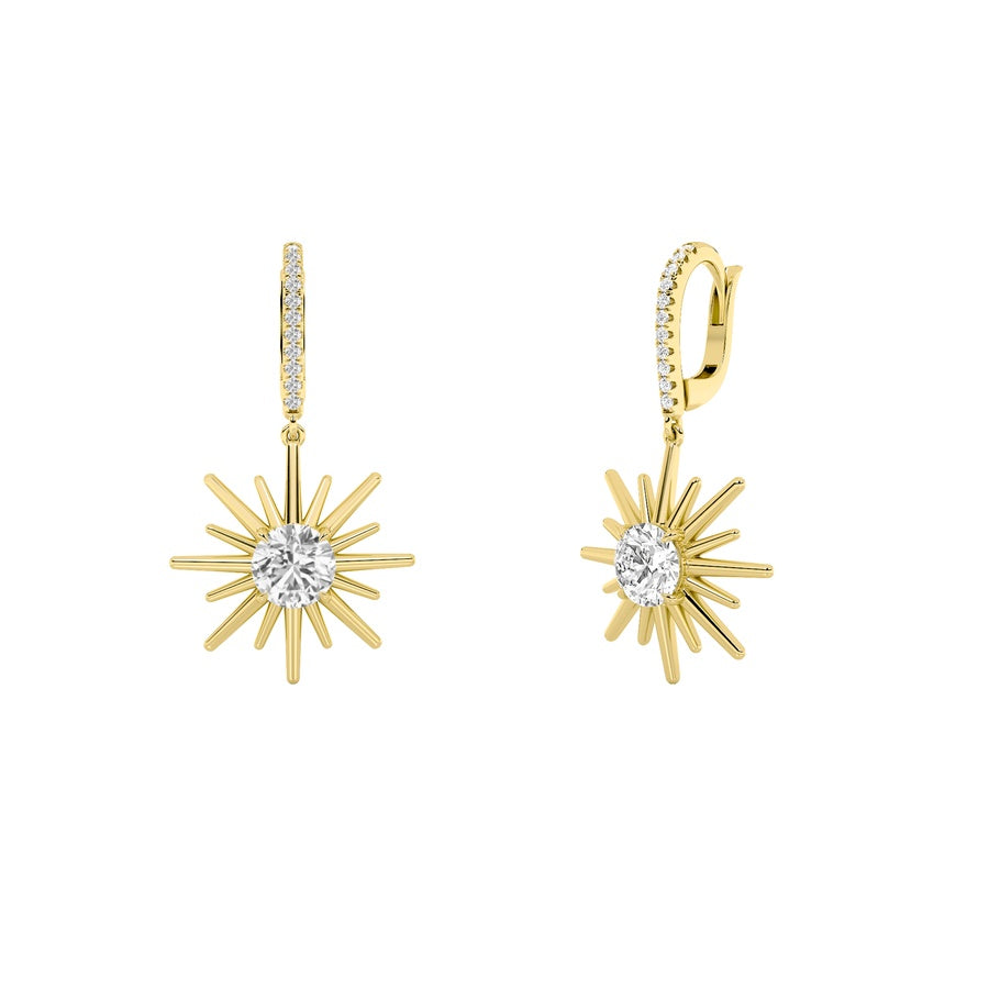 Round Shape Dangle Earrings lab grown diamond