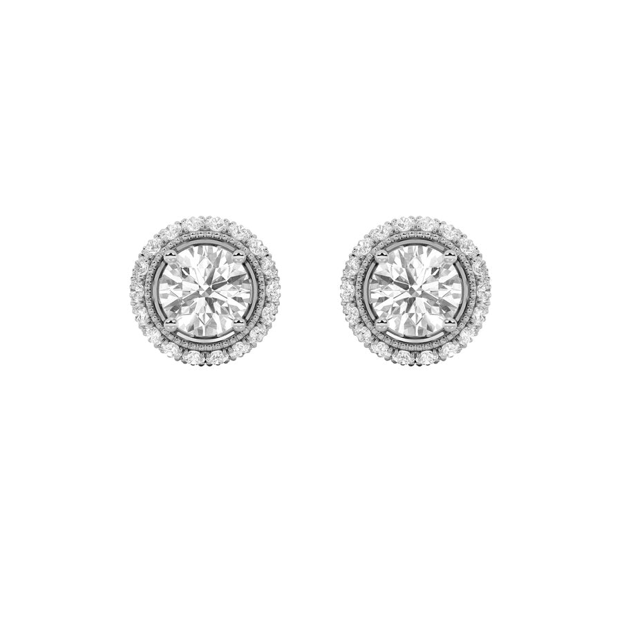 Round Shape Stud Earrings lab grown diamond