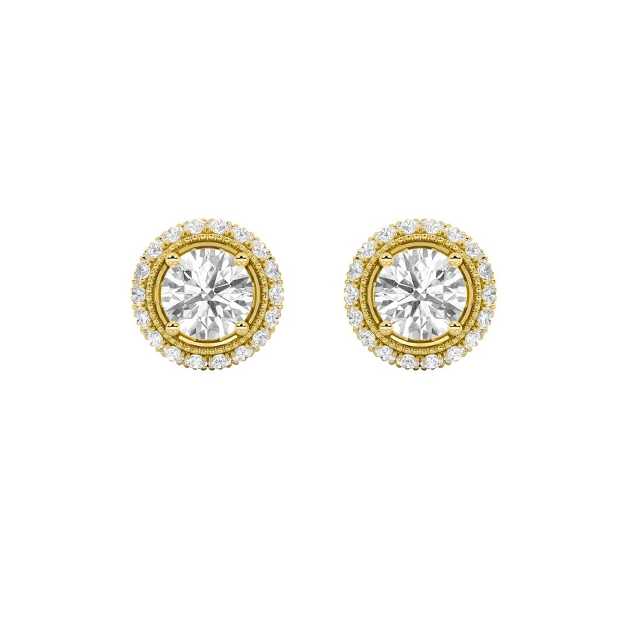 Round Shape Stud Earrings lab grown diamond