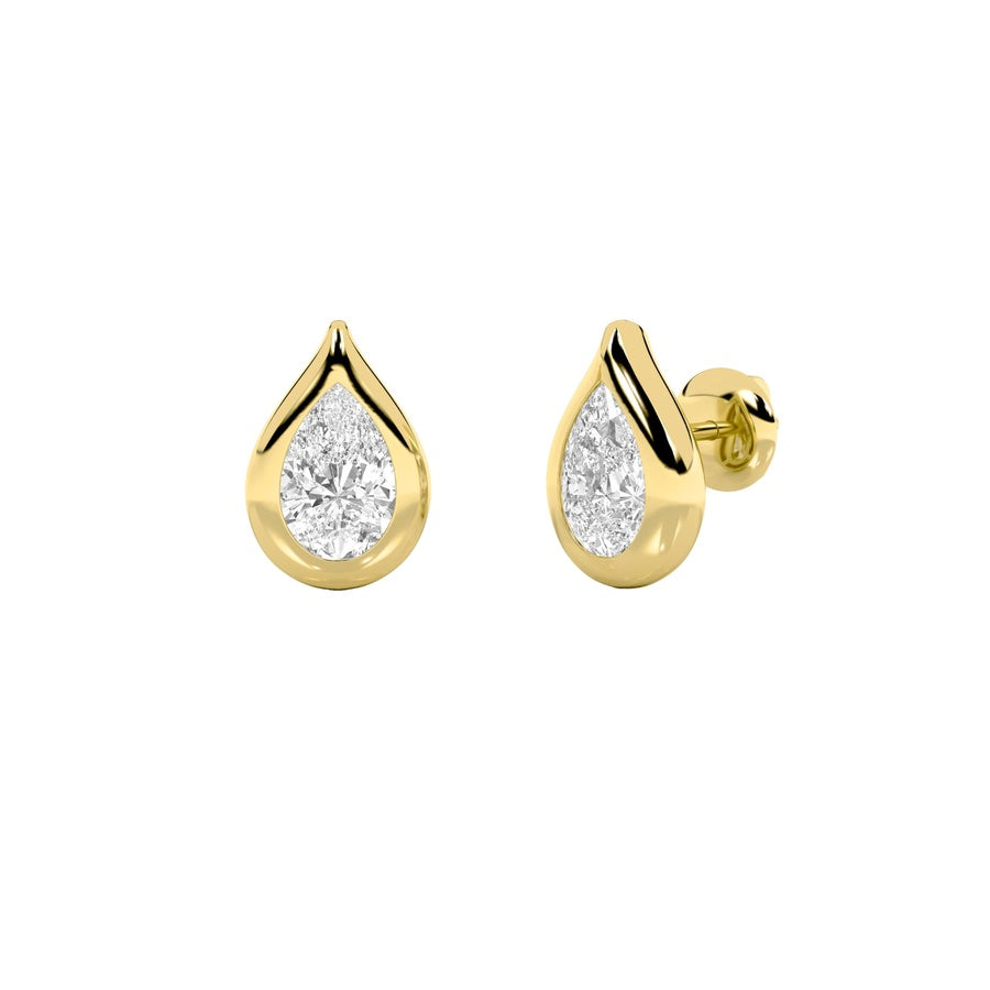 Pear Shape Stud Earrings lab grown diamond