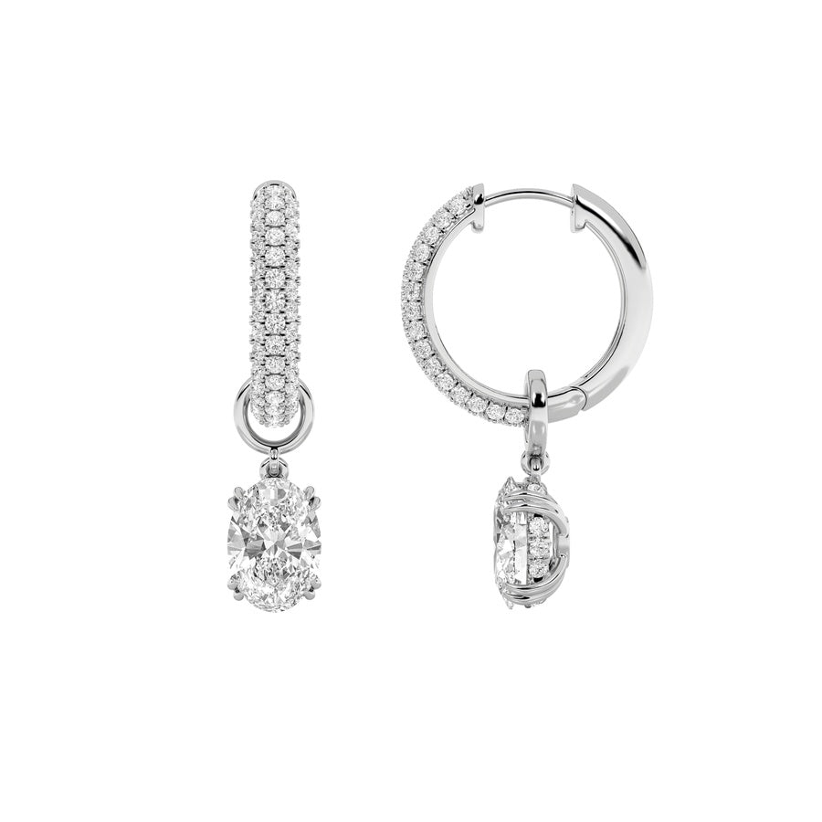 Oval Shape Dangle Earrings lab grown diamond