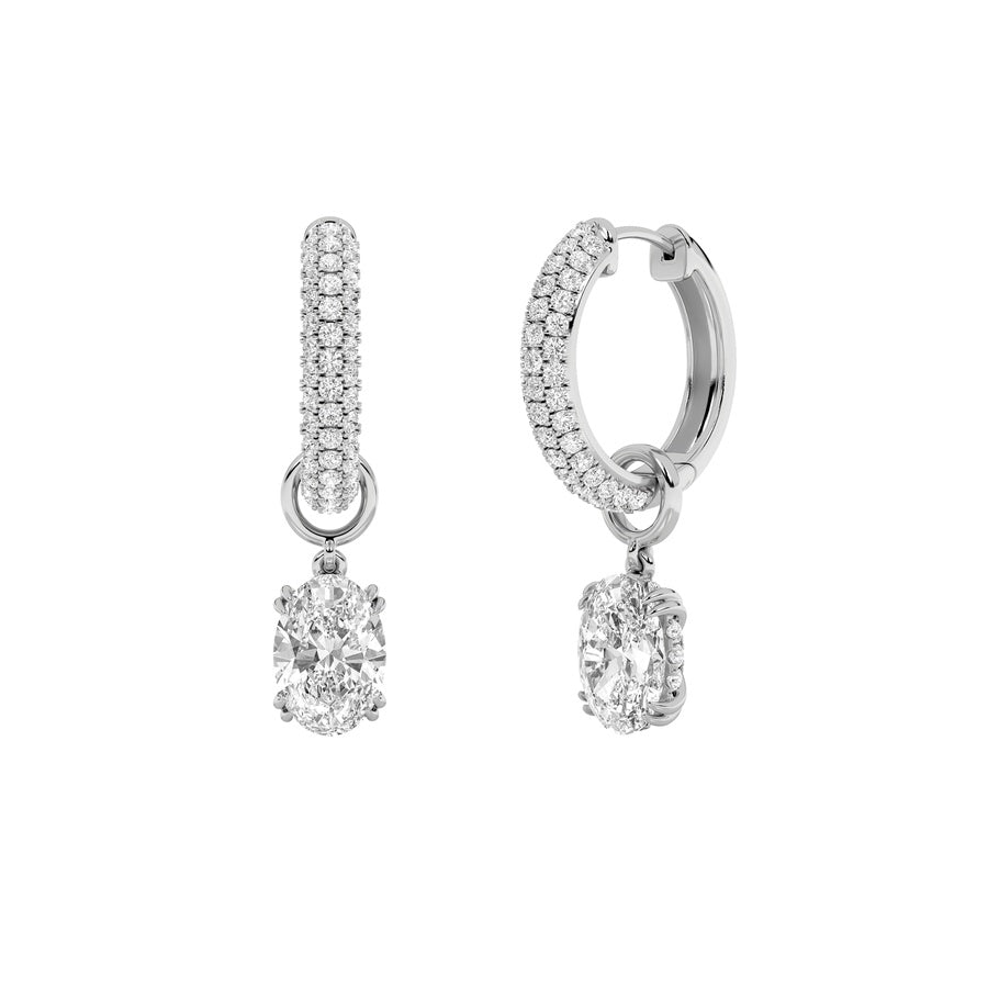 Oval Shape Dangle Earrings lab grown diamond