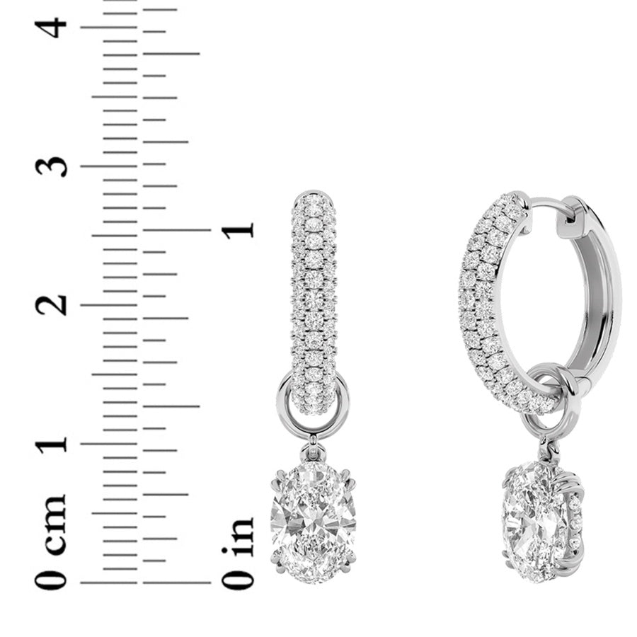 Oval Shape Dangle Earrings lab grown diamond