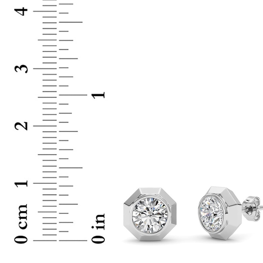 2Cttw Round Shaped Lab Grown Diamond (F/VS ) StudEarrings in 14K Gold