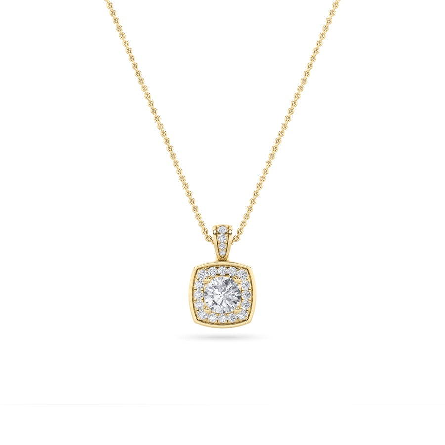 Round Shape Halo Pendant lab grown diamond